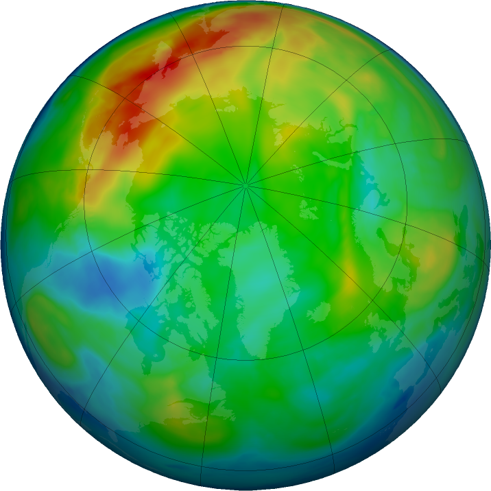 Arctic ozone map for 13 December 2022